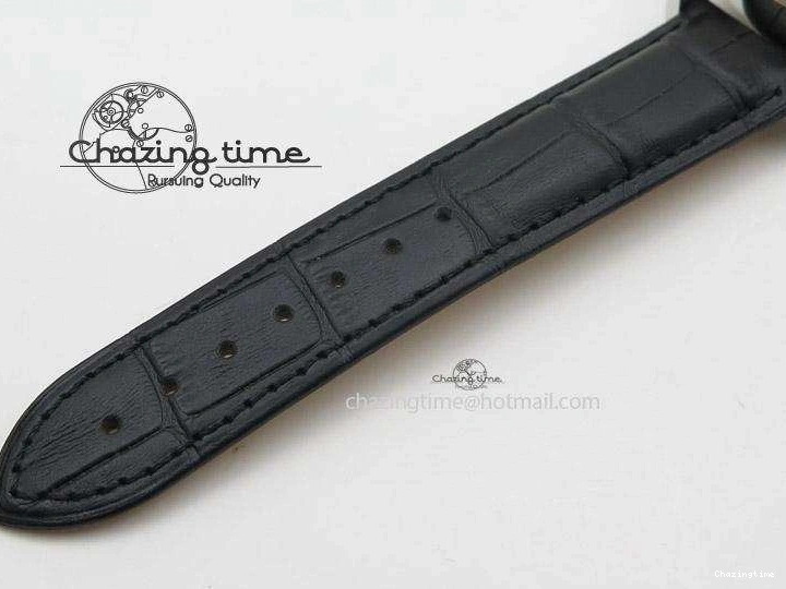 0509 Trendsetting Speedmaster ’57 SS Chrono AXF Best Edition RG Bezel Black Dial on Black Leather Strap A 8283